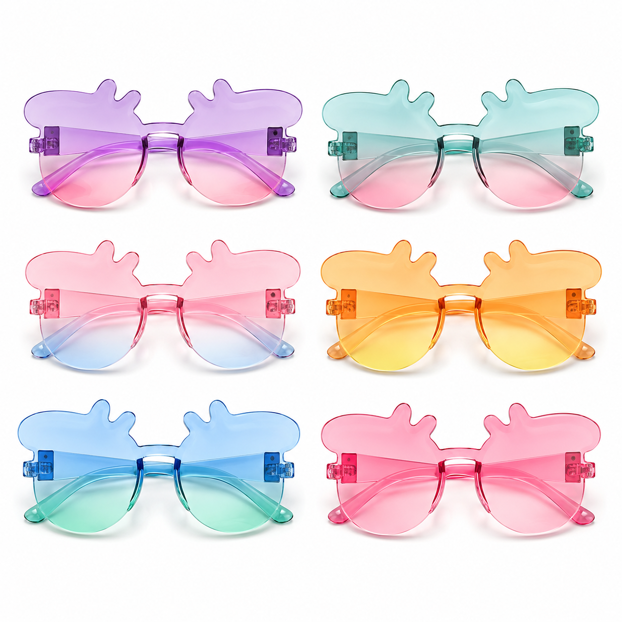 Peppa Pig Themed Multicolor Rimless Sunglasses for Kids - 6PC