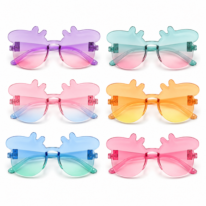 Peppa Pig Themed Multicolor Rimless Sunglasses for Kids - 6PC