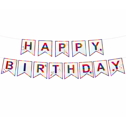 Happy Birthday Rainbow Flag Banner - Multicolor Party Decor | Wanna Party - Image 2