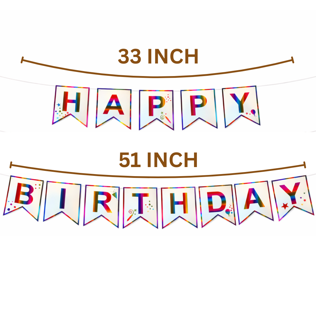 Happy Birthday Rainbow Flag Banner - Multicolor Party Decor | Wanna Party - Image 8