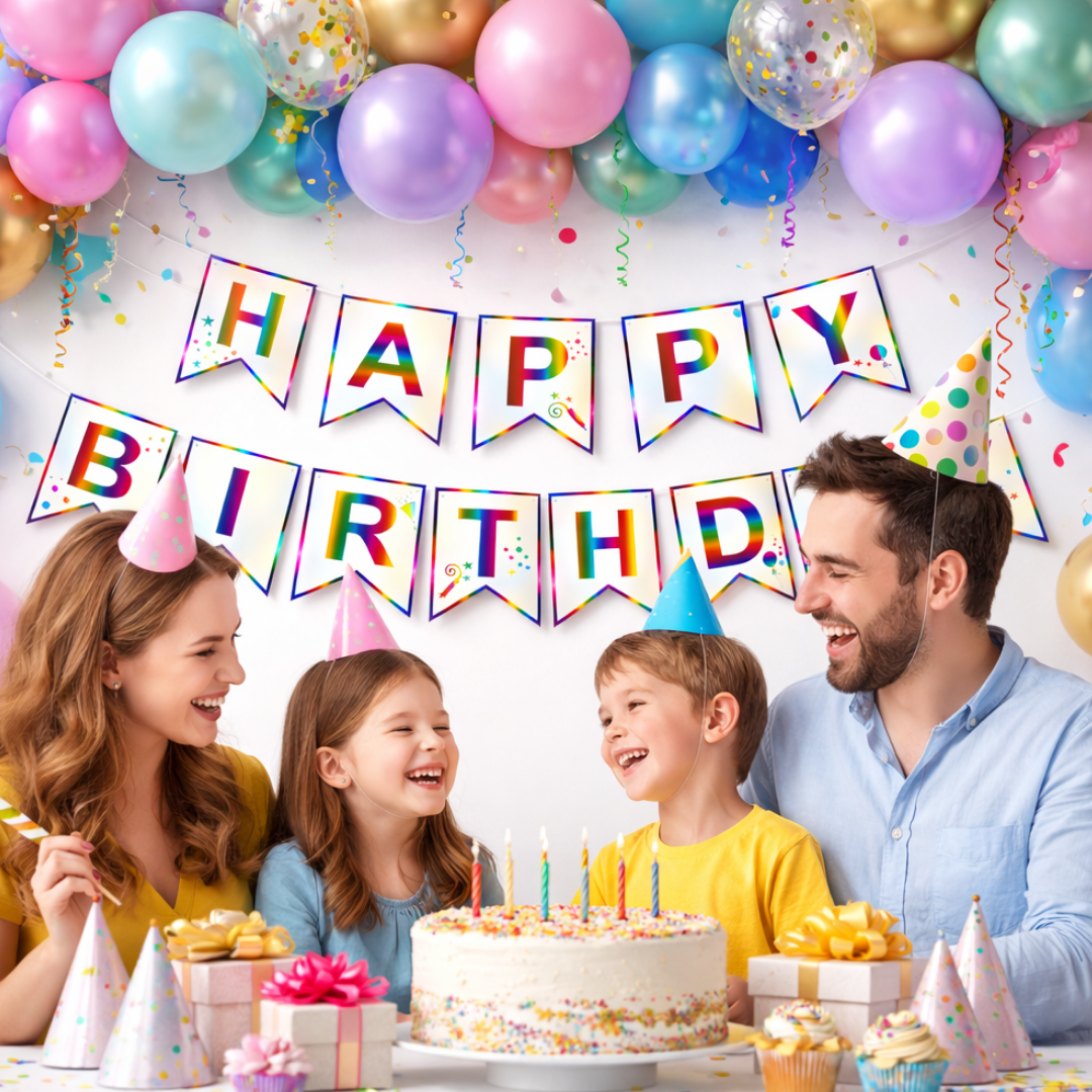 Happy Birthday Rainbow Flag Banner - Multicolor Party Decor | Wanna Party - Image 6