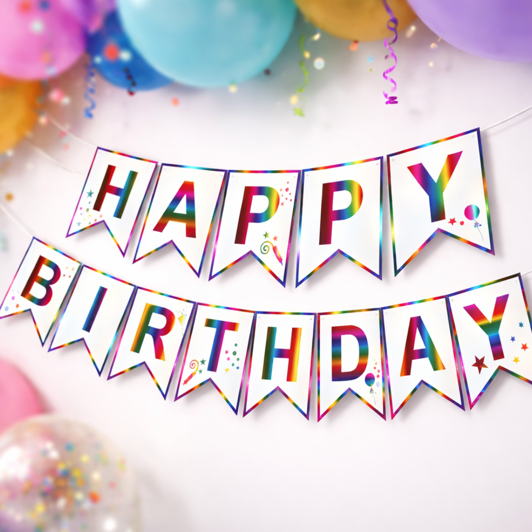 Happy Birthday Rainbow Flag Banner - Multicolor Party Decor | Wanna Party - Image 3