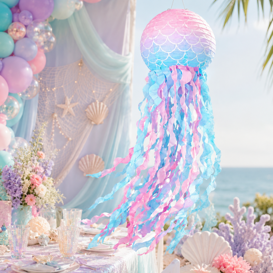Mermaid Jellyfish Lantern - Under the Sea Party Hanging Decor | Wanna Party - Image 3