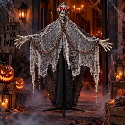 Standing Skeleton 6FT with LED Eyes Sound - Halloween Decor | Wanna Party