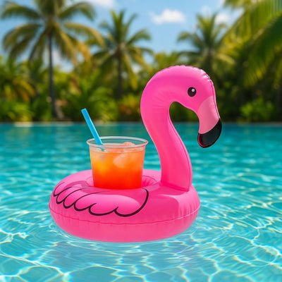 Inflatable Flamingo Drink Holder Pool Float - 1PC - Wanna Party - front