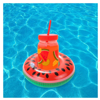 Inflatable Watermelon Drink Holder Pool Float - 1PC - Wanna Party - front