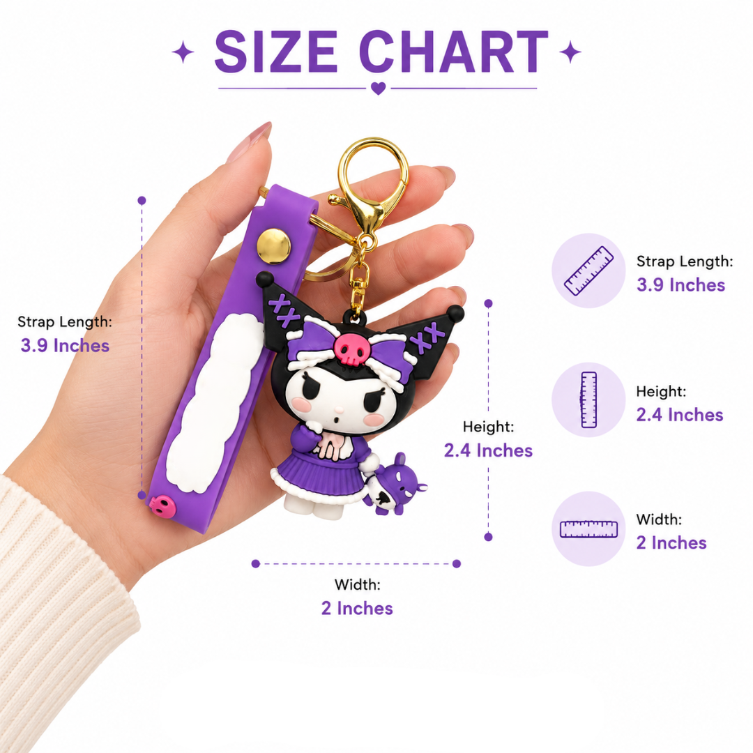Kuromi Keychain - Kawaii Anime Bag Charm for Girls | Wanna Party - Image 8