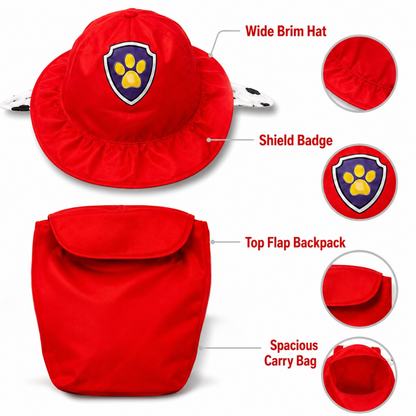 Paw Patrol Costume  Red for Kids with Bag