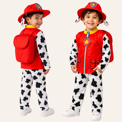 Paw Patrol Costume  Red for Kids with Bag