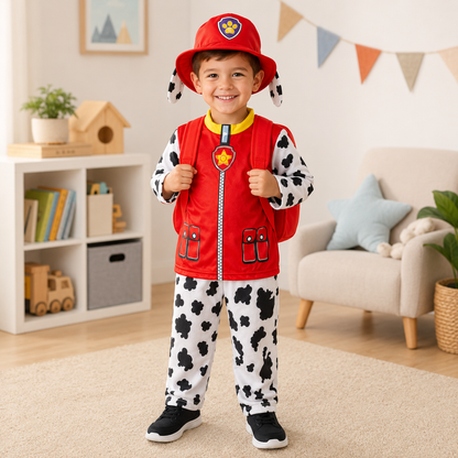 Paw Patrol Costume  Red for Kids with Bag