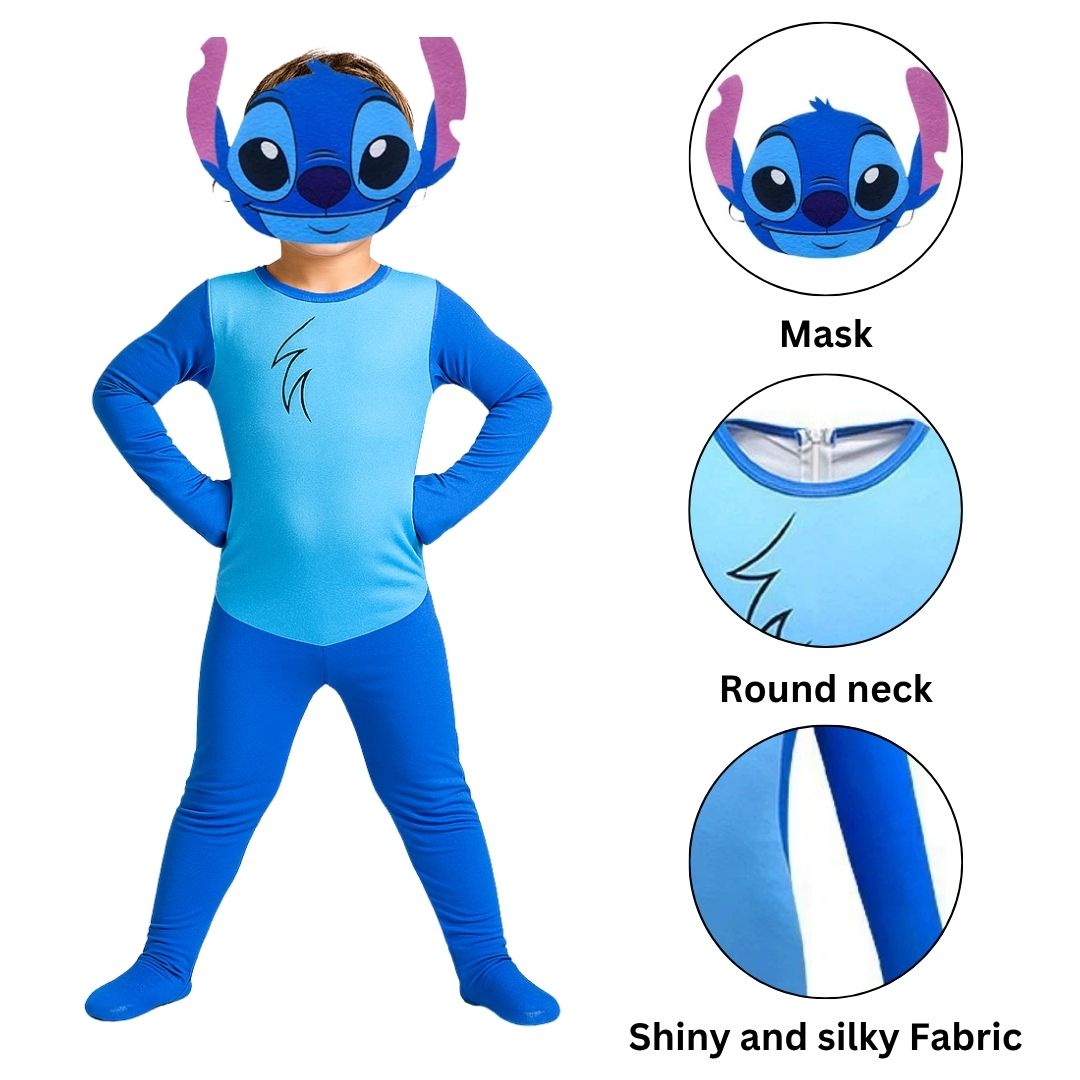 Stitch Costume with Mask - Medium - Age 5 to 7 Years
