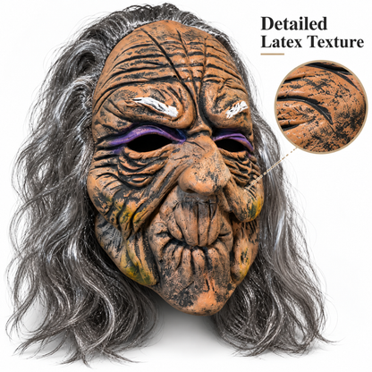 Realistic Old Woman Latex Halloween Mask  - 1PC