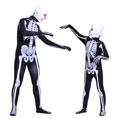 Halloween Ghost Jumpsuit with Mask with Both Side Print - Size S - Age 3 to 5 Years