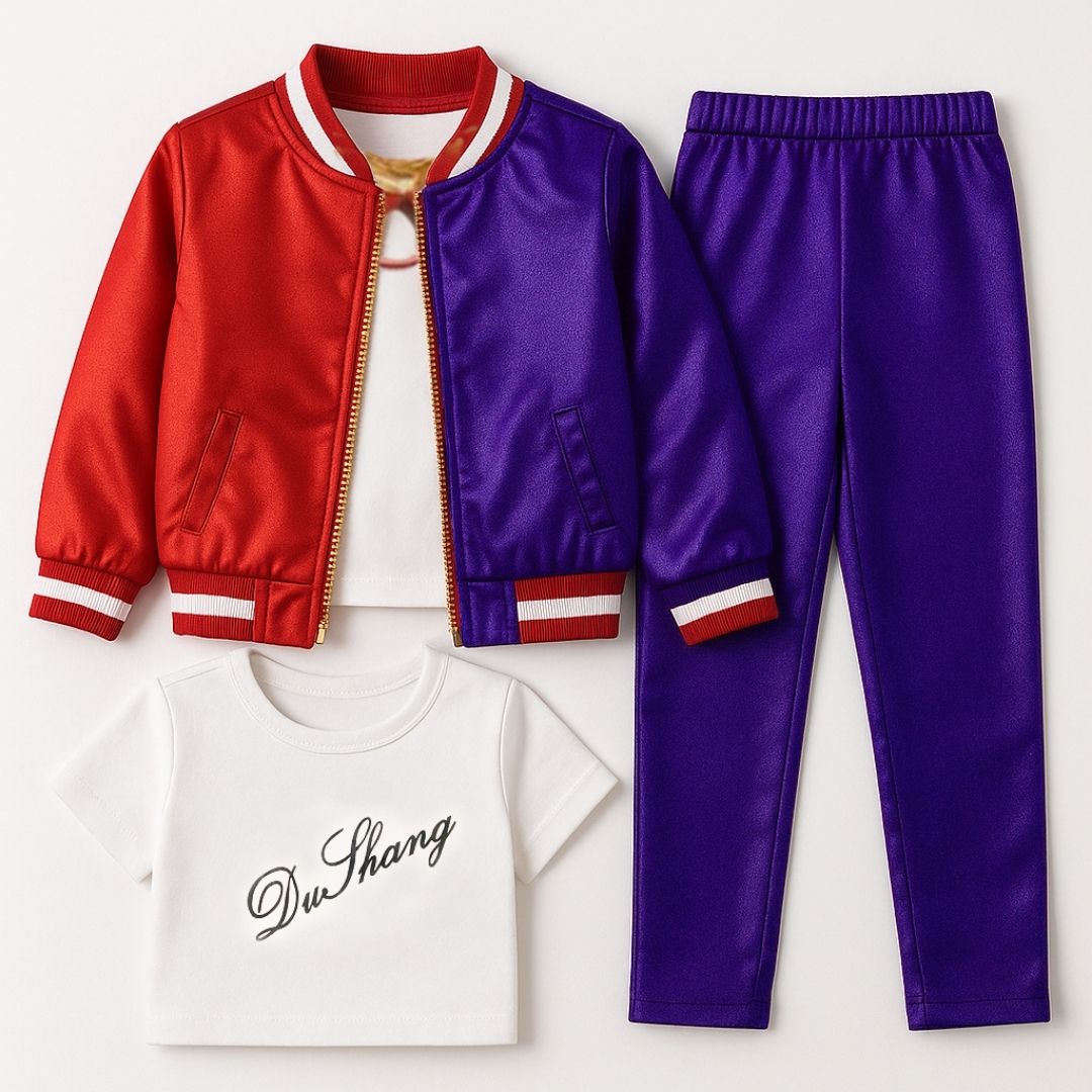 Harley Quinn Red & Blue Costume with Jacket, Pants and Sleevless Tees - Size - M - Age 5 to 7