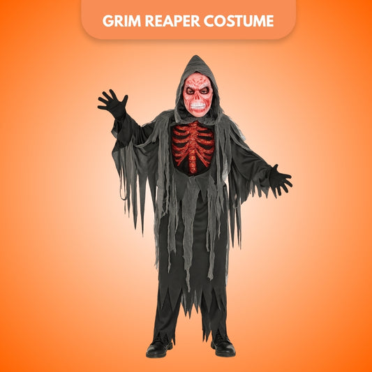 The Spooky Smoldering Reaper Horror Adult Costume with Blood Red Mask - Size XL
