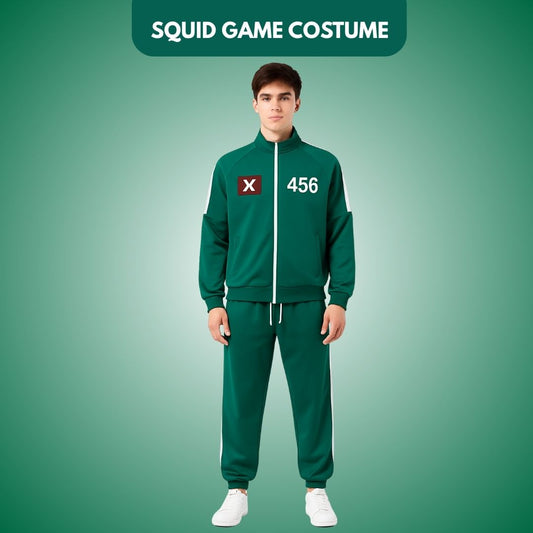 Squid Game Track Suit Costume Green Cosplay with Jacket and Lowers - Size XL