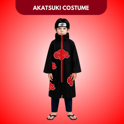Uchiha Itachi Akatsuki Anime Costume - Large - Set Of 2PC - Age 7 to 9 Years
