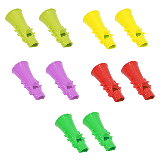 Mini Trumpet Shape Multicolored Whistles for Party Favour - 10PC