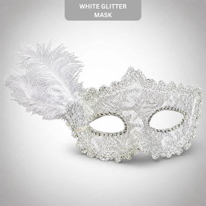 White Glitter Mask-1PC