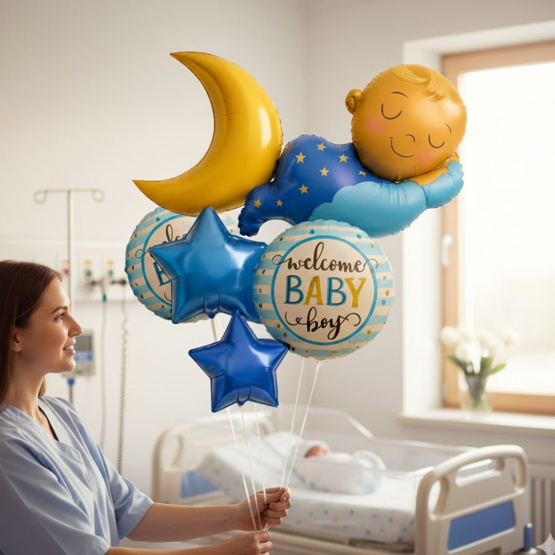 Welcome Baby Boy Balloon Set - 6PC