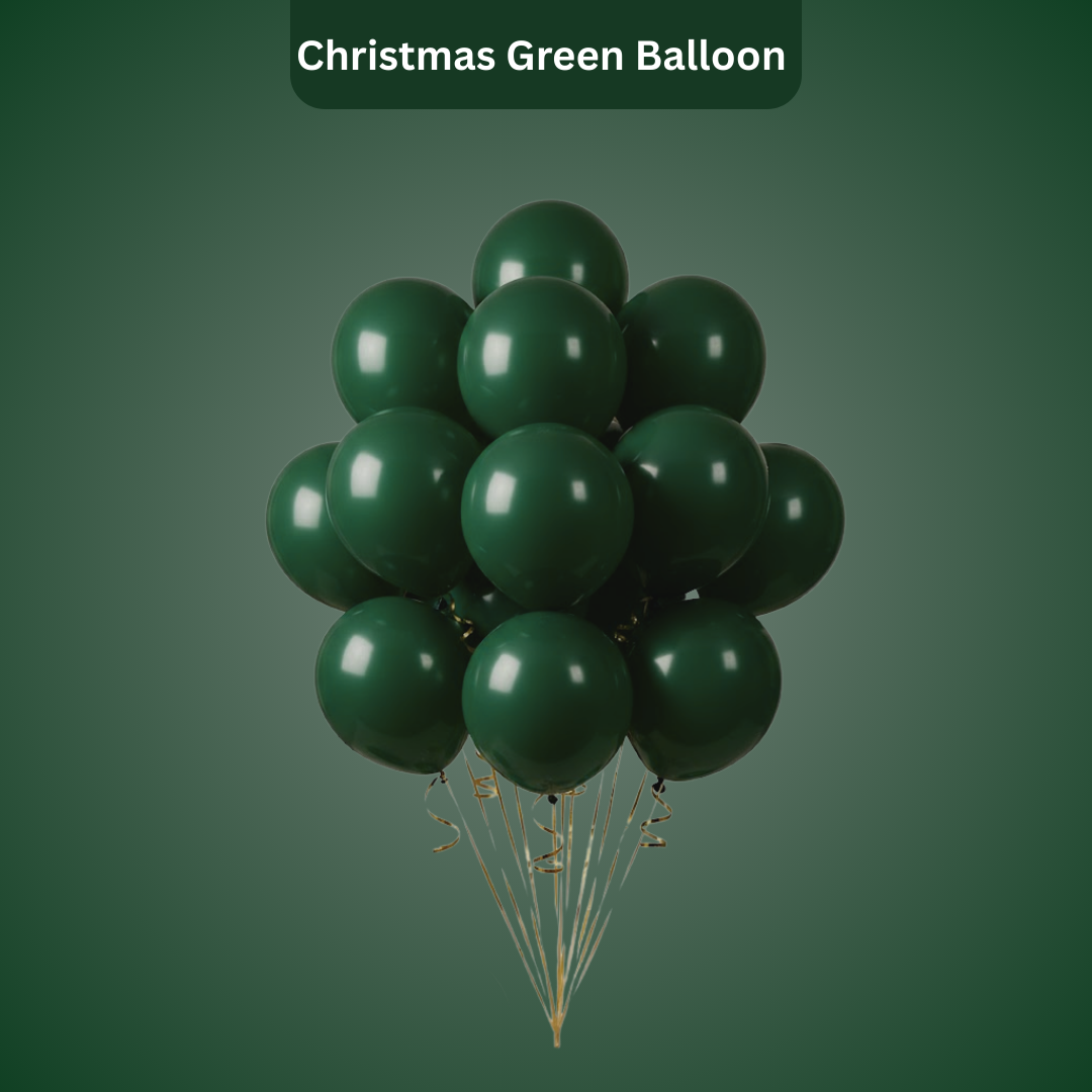 Christmas Green Latex Balloons 10 Inch – 50 PCS | Dark Green Party Balloons for Christmas, Birthday, Balloon Arch, Anniversary & Event Decorations