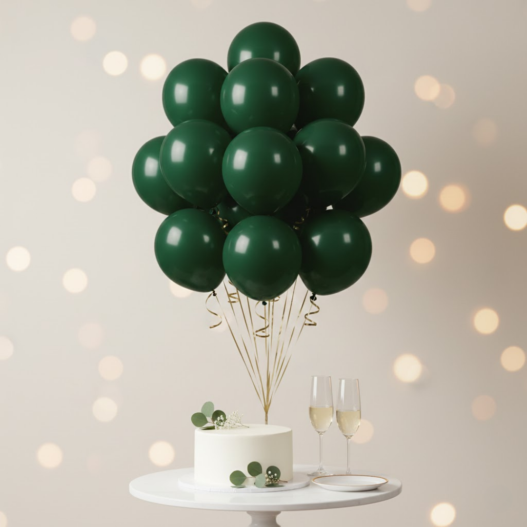 Christmas Green Latex Balloons 10 Inch – 50 PCS | Dark Green Party Balloons for Christmas, Birthday, Balloon Arch, Anniversary & Event Decorations