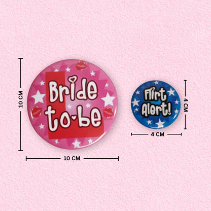 Bachelorette Bridal Shower Badges Set - 8PC