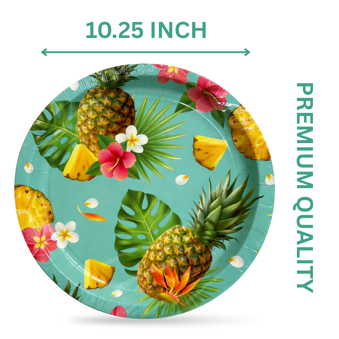 Hawaiian Theme Dinner Party Paper Plates  10.25 inches - 8PC