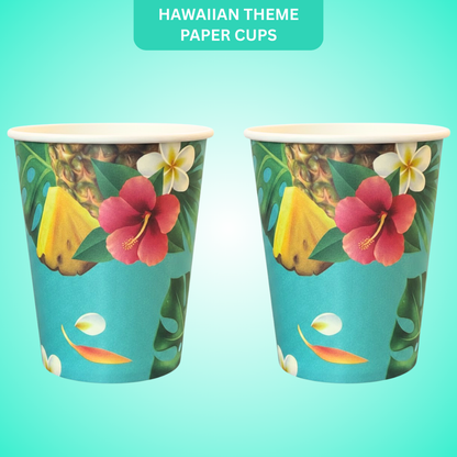 Hawaiian Theme Paper Cups 350ML - 10PC