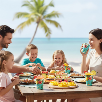 Hawaiian Theme Paper Cups 350ML - 10PC