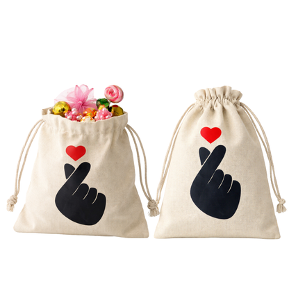 Korean Kawaii Love Hand Sign Potli Return Gift Pouch Bags- Set of 10