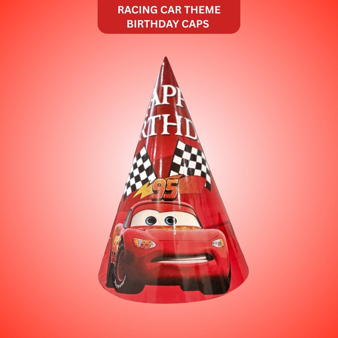 Racing Car Theme Birthday Caps - 8PC