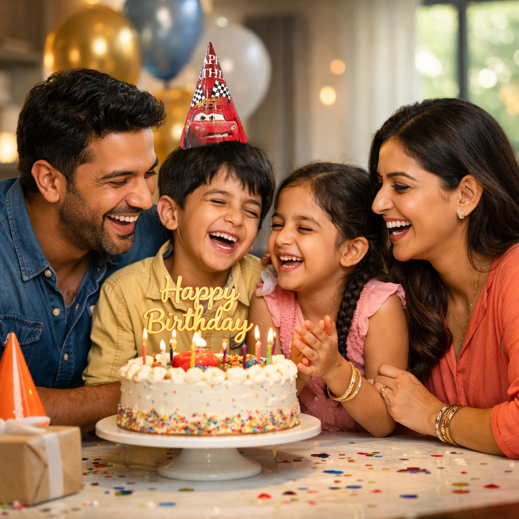 Racing Car Theme Birthday Caps - 8PC