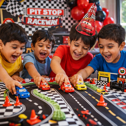 Racing Car Theme Birthday Caps - 8PC
