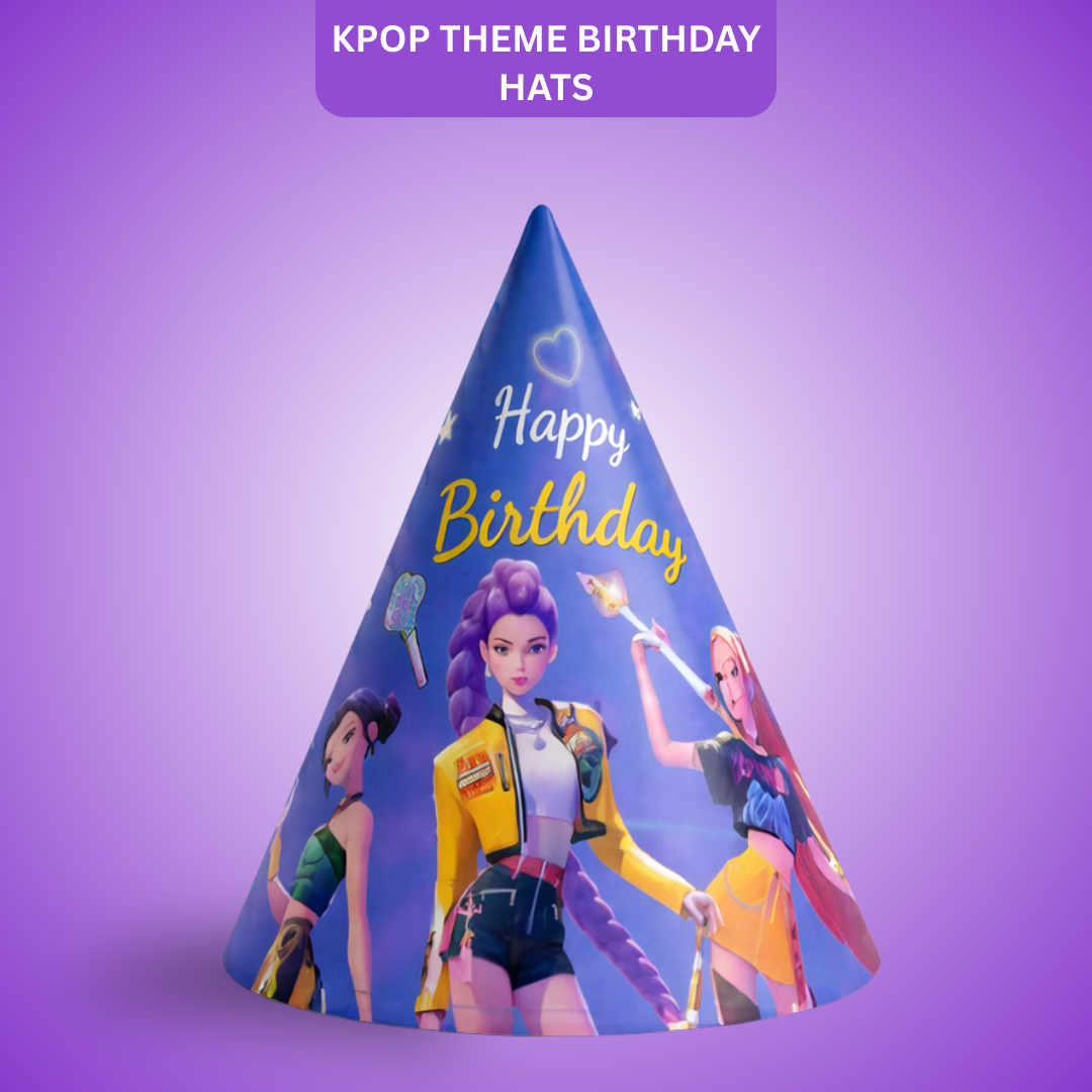 KPOP Theme Birthday Caps - 8PC