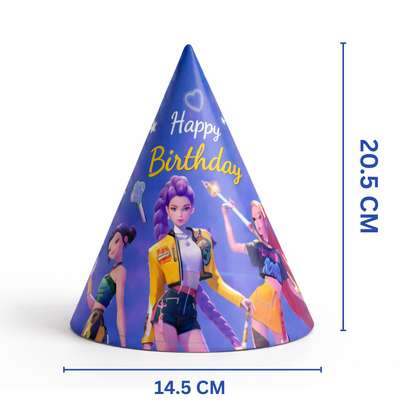 KPOP Theme Birthday Caps - 8PC