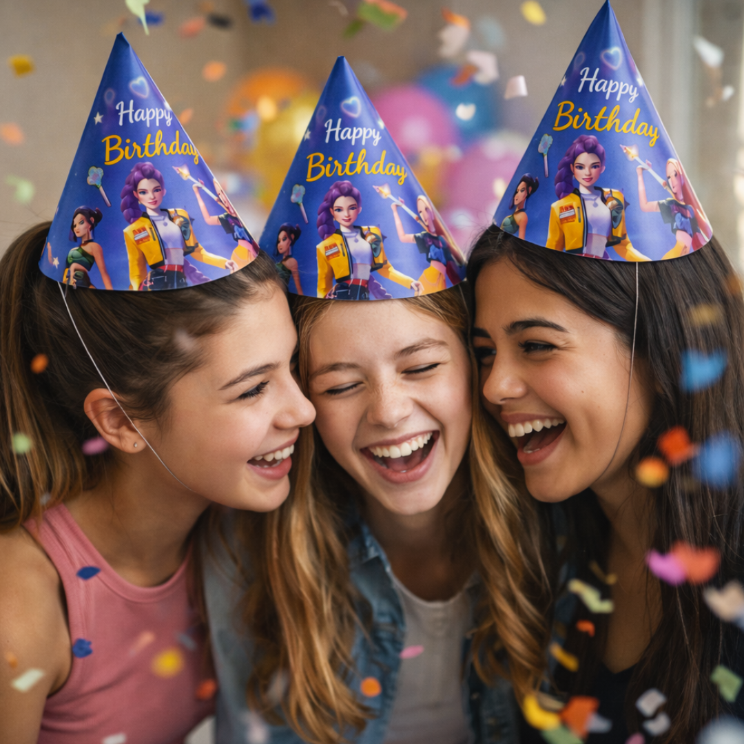 KPOP Theme Birthday Caps - 8PC