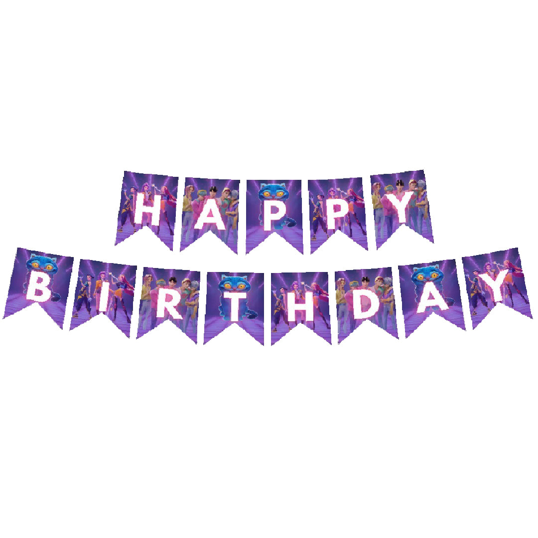 K POP Theme Birthday Banner - 9FT
