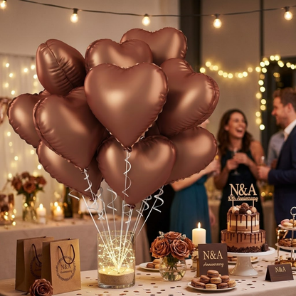 Heart Shaped Foil Balloon 1 Pc | Metallic Finish Romantic Balloon | Valentine, Anniversary & Proposal Decoration