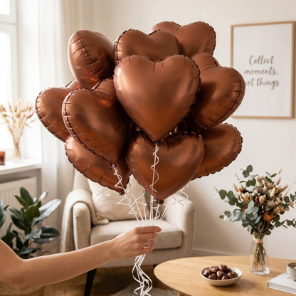 Heart Shaped Foil Balloon 1 Pc | Metallic Finish Romantic Balloon | Valentine, Anniversary & Proposal Decoration
