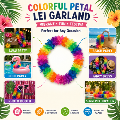 Neon Flower Petal Lei Sets - 4PC Set