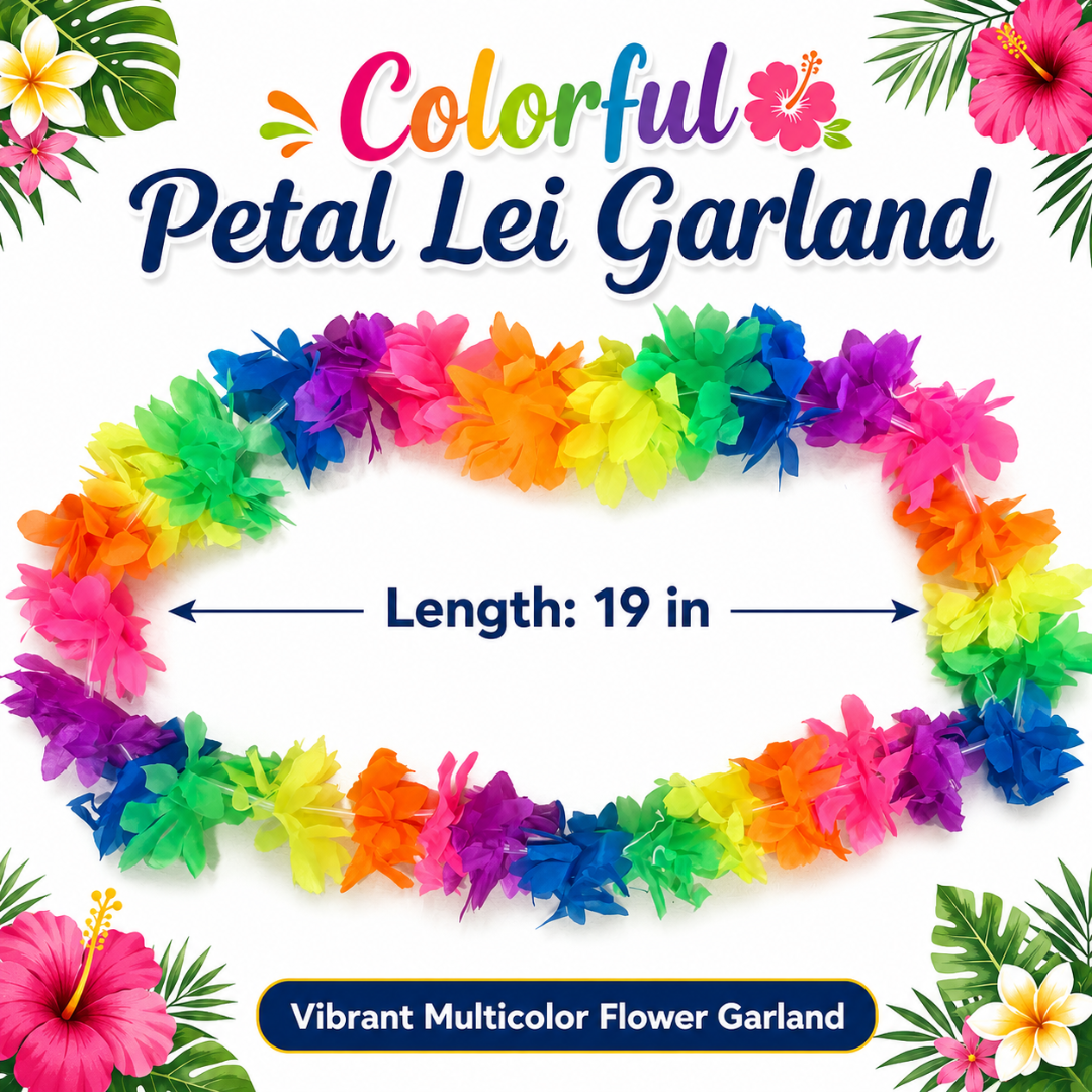 Neon Flower Petal Lei Sets - 4PC Set