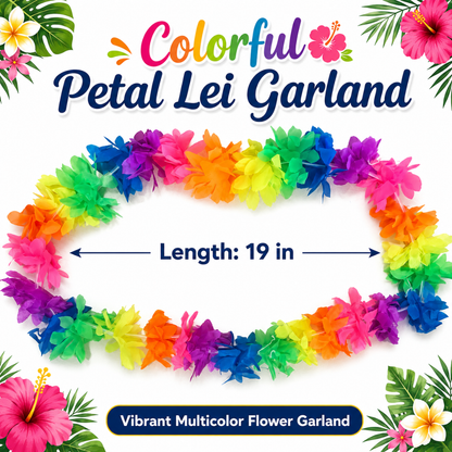 Neon Flower Petal Lei Sets - 4PC Set