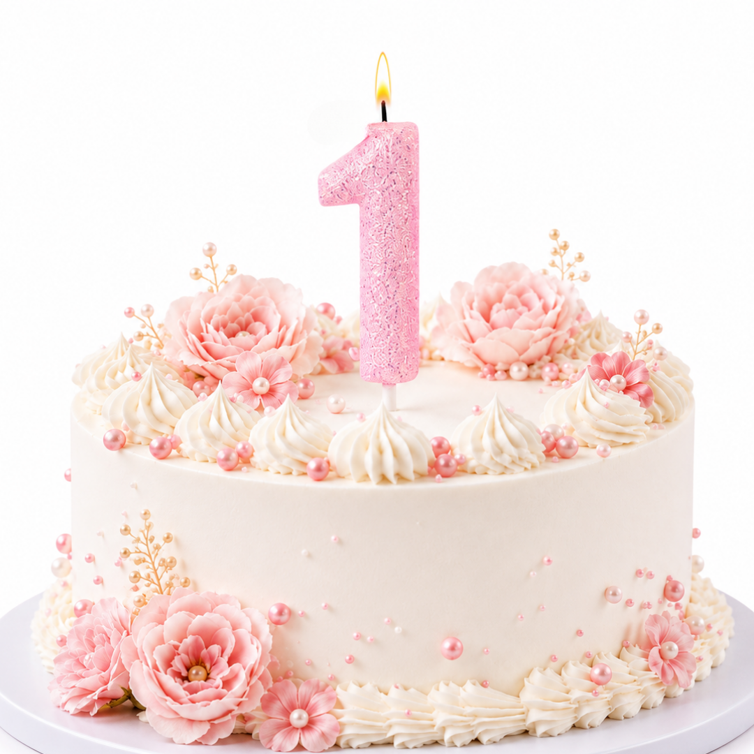 Glitter Designer Pink Candle No. 1