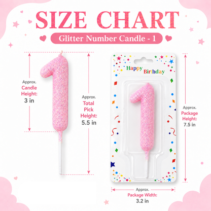 Glitter Designer Pink Candle No. 1