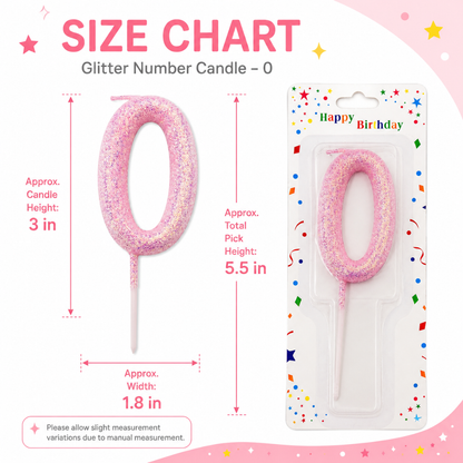 Glitter Designer Pink Candle No. 0