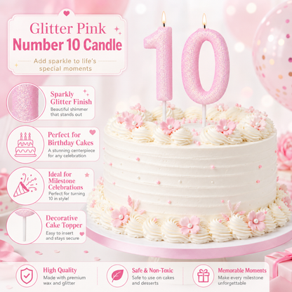 Glitter Designer Pink Candle No. 0