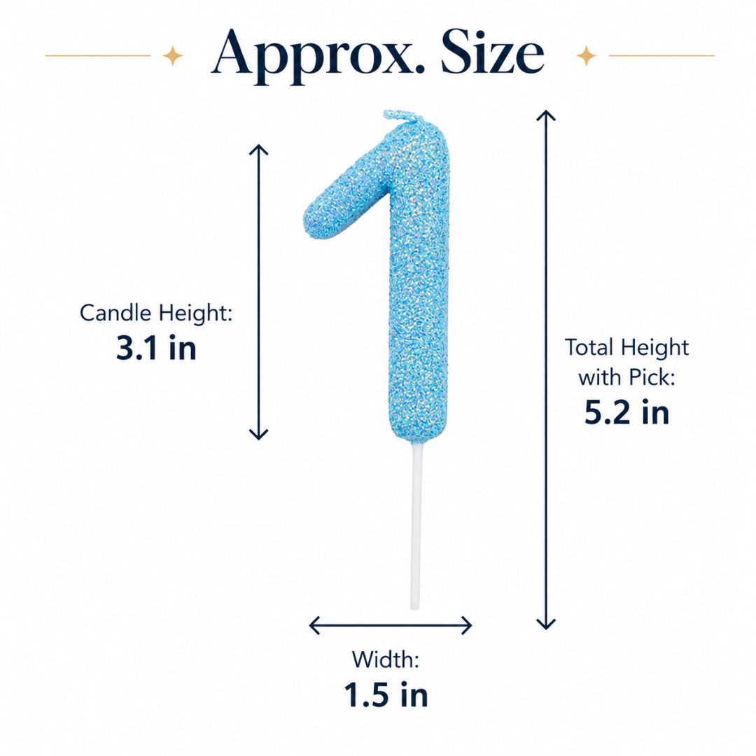 Glitter Designer Blue Candle No. 1