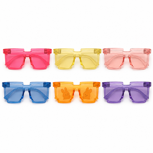 Thug Life Translucent Fun Neon Party Glasses  - 6PC