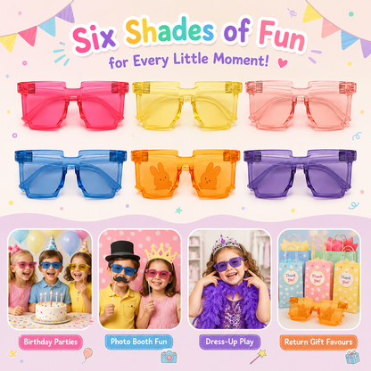 Thug Life Translucent Fun Neon Party Glasses  - 6PC